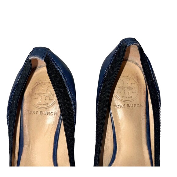 Tory Burch Caroline Navy Blue Ballet Pump Wedges Size 6M - Picture 7 of 8